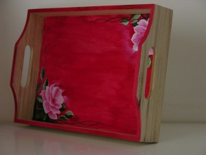 Vassoio rosso rose